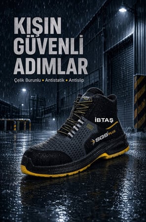SGS3143 -  No:43 Flexo S1 Çelik Burunlu Kışlık Spor Çalışma Botu - Ergonomik - Antistatik - Su Geçirmez - Nefes Alır