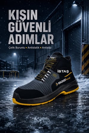SGS3146 -  No:46 Flexo S1 Çelik Burunlu Kışlık Spor Çalışma Botu - Ergonomik - Antistatik - Su Geçirmez - Nefes Alır