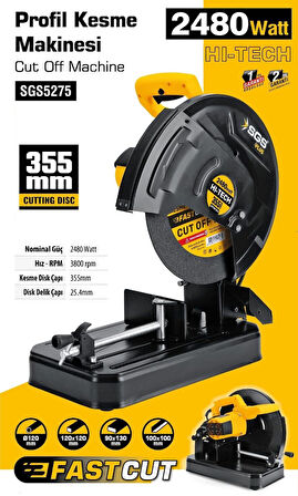 SGS5275 - 335mm Metal Profil Kesme Makinesi 2480 Watt