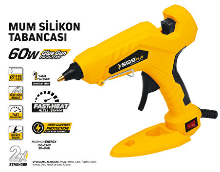 SGS5291 Kalın 10.8 - 11.5mm Elektirikli Mum Silikon Tabancası 60 Watt