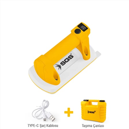 SGS5423 - 100 Kg AKÜLÜ VAKUMLU SERAMİK CAM AHŞAP VANTUZU 3.7 Volt 1.6 Amper