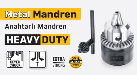 SGS5605 Anahtarlı Metal Mandren 13mm 1/2 20UNF