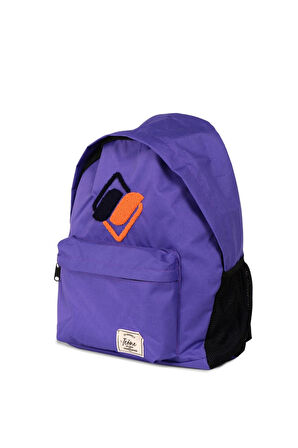 İCONE BAG Mor Önü Nakışlı, Laptop Bölmeli Unisex Sırt Çantası, Okul Çantası, Back to School