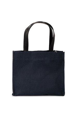 İCONE BAG Icone Lacivert The Icone Bag Paris İşlemeli Tote Kadın Kol Çantası ve Omuz Çantası Orta Boy