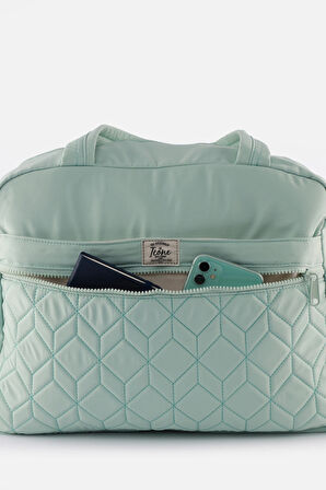 Spor Çanta Çok Cepli, Suluk & Biberon Bölmeli, Kapitone Detaylı, Valize Takılabilir