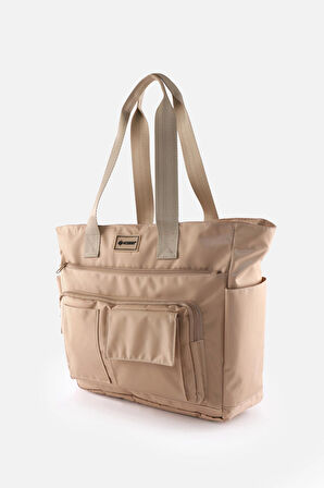 Günlük Su İtici Çanta - Laptop Bölmeli, Kapitone Detaylı, Çok Cepli, Biberon Gözlü, Valiz Aparatlı