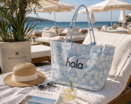 Icone  Degrade Baskılı Kanvas Omuz Çantası, Degrade Plaj Çantası, Plaj Çantası, Beach Bag