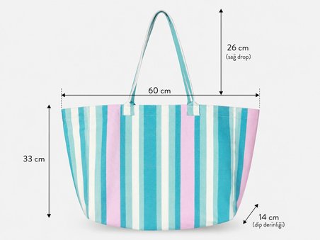 Icone Degrade Baskılı Kanvas Omuz Çantası, Degrade Plaj Çantası, Plaj Çantası, Beach Bag