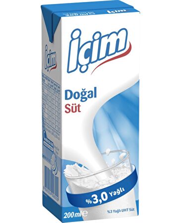 İçim Sade Yağlı Süt 200 Ml X 6 Adet