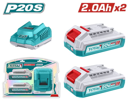 Total Set-13 (TOTAL LI-ION AKÜLÜ KÖMÜRSÜZ TİLKİ KUYRUĞU (Solo) TRSLI2108+TOTAL P20S 2Lİ 2.0 Ah TFBLI2001 AKÜ VE ŞARJ ALETİ SETİ TFBCPK2212E)