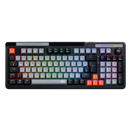 Dragos ColorPulse Siyah Gri Red Switch Hotswap Şarjlı USB Wireless Bluetooth Full RGB Oyuncu Mekanik Klavyesi