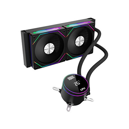 Dragos FrostBite 240 Intel-AMD 240MM Isı Göstergeli ARGB Siyah Sıvı Soğutucu