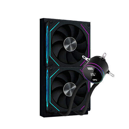 Dragos FrostBite 240 Intel-AMD 240MM Isı Göstergeli ARGB Siyah Sıvı Soğutucu