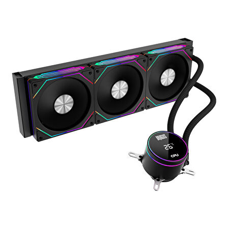 Dragos FrostBite 360 Intel-AMD 360MM Isı Göstergeli ARGB Siyah Sıvı Soğutucu