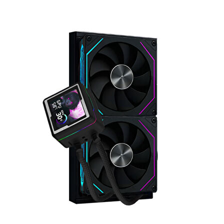 Dragos AquaForge 240 Intel-AMD 240MM LCD Ekranlı ARGB Siyah Sıvı Soğutucu