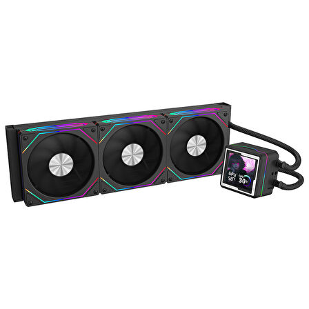 Dragos AquaForge 360 Intel-AMD 360MM LCD Ekranlı ARGB Siyah Sıvı Soğutucu