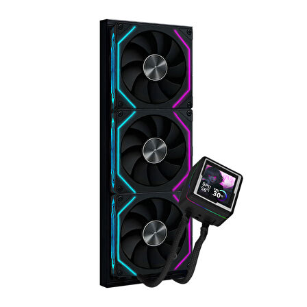 Dragos AquaForge 360 Intel-AMD 360MM LCD Ekranlı ARGB Siyah Sıvı Soğutucu