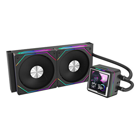 Dragos AquaForge V2 240MM Siyah ARGB LCD Ekranlı İşlemci Sıvı Soğutucu