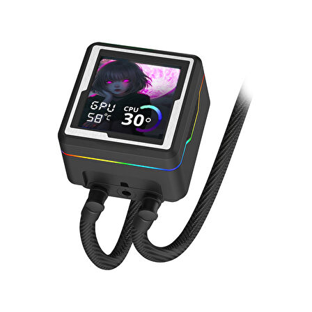 Dragos AquaForge V2 240MM Siyah ARGB LCD Ekranlı İşlemci Sıvı Soğutucu