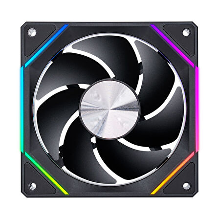 Dragos LS300 V2 Reverse 120mm ARGB–Sonsuzluk Aynalı, 2000RPM, 5V 3Pin ARGB+4Pin PWM Siyah Kasa Fanı