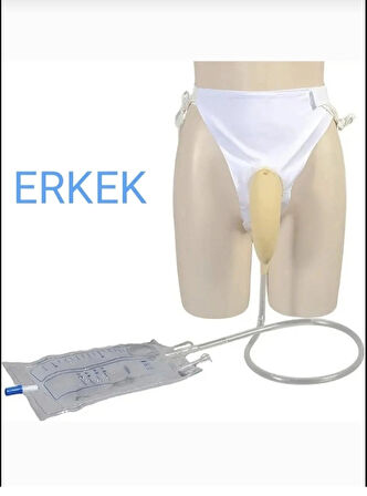 Külotlu İdrar Toplayıcı Aparat – 2000 ml Taşınabilir Hasta ve Yaşlı Bakım Torbası ERKEK