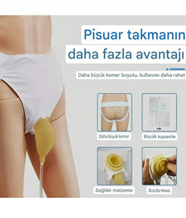 Külotlu İdrar Toplayıcı Aparat – 2000 ml Taşınabilir Hasta ve Yaşlı Bakım Torbası ERKEK