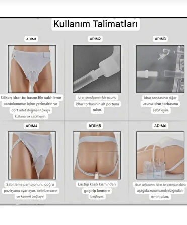 Külotlu İdrar Toplayıcı Aparat – 2000 ml Taşınabilir Hasta ve Yaşlı Bakım Torbası ERKEK