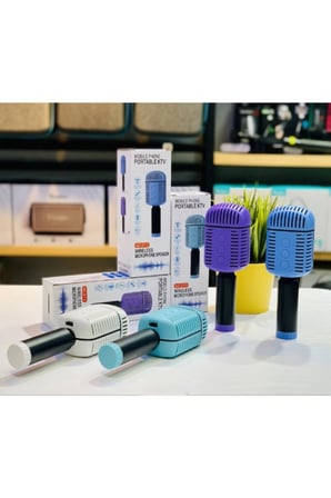 1 Adet Kablosuz Hoparlörlü Karaoke Mikrofonu – Kablosuz Bağlantı, Taşınabilir Şarjlı El Mic, Akıllı Telefon Uyumlu Parti Eğlencesi