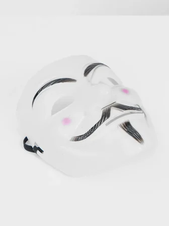 Beyaz Renk Pembe Yanaklı İthal V For Vendetta Maskesi () (rmzon)