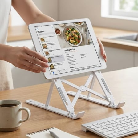 Plastik Katlanır Tablet Standı – Ayarlanabilir Açılı, Taşınabilir Masaüstü Telefon ve Tablet Tutucu Stand () (rmzon)