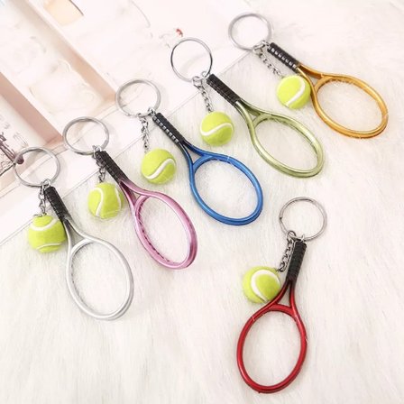 Gerçekçi Tenis Raketi Tasarımlı Şık Anahtarlık Kolye Çanta Süsü Tennis Keychain () (rmzon)