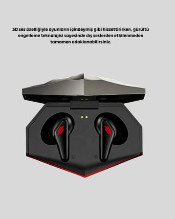 Kablosuz Bluetooth Kulaklık Düşük Gecikmeli d Ses Ve Led Işıklı Tasarım