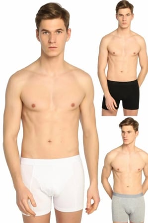 Erkek Gri Elastan Likralı Boxer 6'lı Paket Ter011406