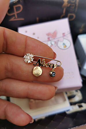 Altın Dualı Kar Taneli Bebek İğnesi (IGN0025)