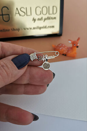 Kelebek Detaylı Altın Bebek İğnesi (IGN0026)