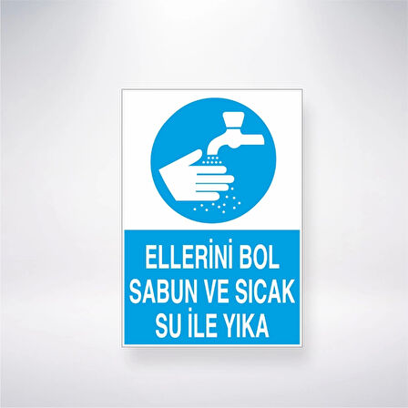 Ellerini Bol Su İle Sıcak Su İle Yıka Sticker 20X28 Cm