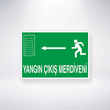 Yangın Çıkış Merdiveni <-- Sticker 20X28 Cm
