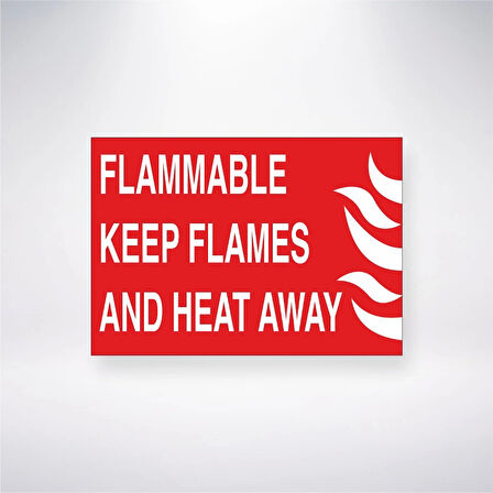 Flammable Keep Flames And Heat Away Sticker 20X28 Cm