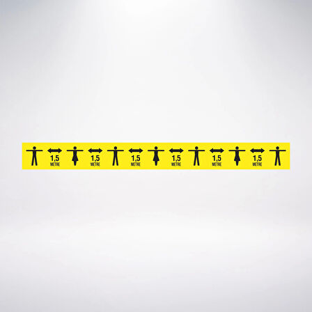 1,5 metre Mesafe Bırak Sticker100x10 Cm