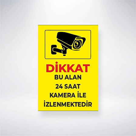Dikkat bu alan 24 saat izlenmektedir Sticker 20X28 Cm