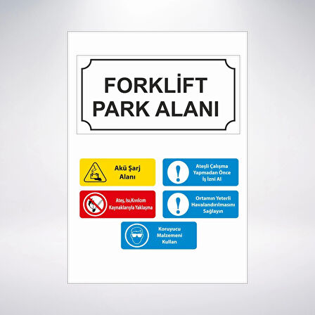forklift park alanı Sticker 20X28 Cm