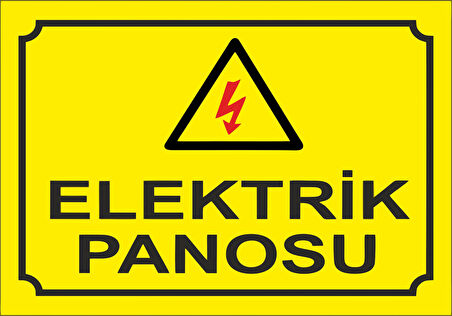 Elektrik Panosu 21x29 Arkası Yapışkanlı Sticker