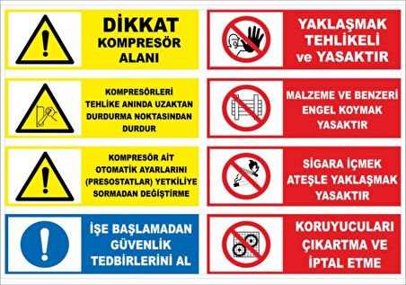 Dşşkkan Kopresör Alanı Sticker 20X28 Cm