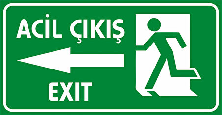 Acil Çıkış Sticker 20X28 Cm