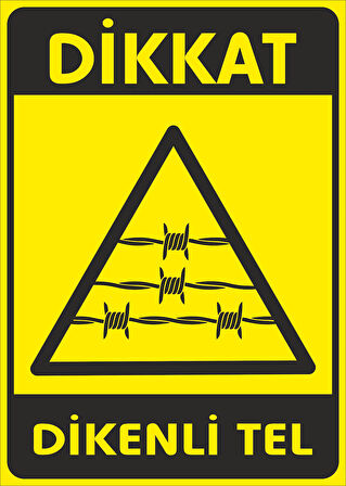 Dikkat Dikenli Tel Sticker 20X28 Cm