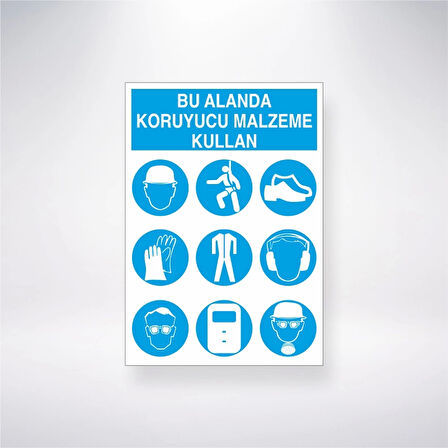 Bu Alanda Koruyucu Malzeme Kullan Sticker 20X28 Cm