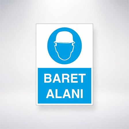 Baret Alanı İş Güvenlik Panosu 21x35 Arkası Yapışkanlı Levha