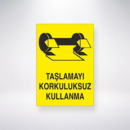 Taşlamayı Korkuluksuz Yapma 21x35 Arkası Yapışkanlı Levha