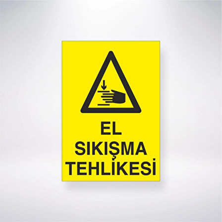 El Sıkıştırma Tehlikesi Sticker 20X28 Cm