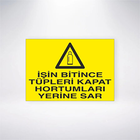 İşin Bitince Tüpleri Kapat Hortumları Yerine Sar Sticker 20X28 Cm